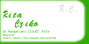 rita cziko business card